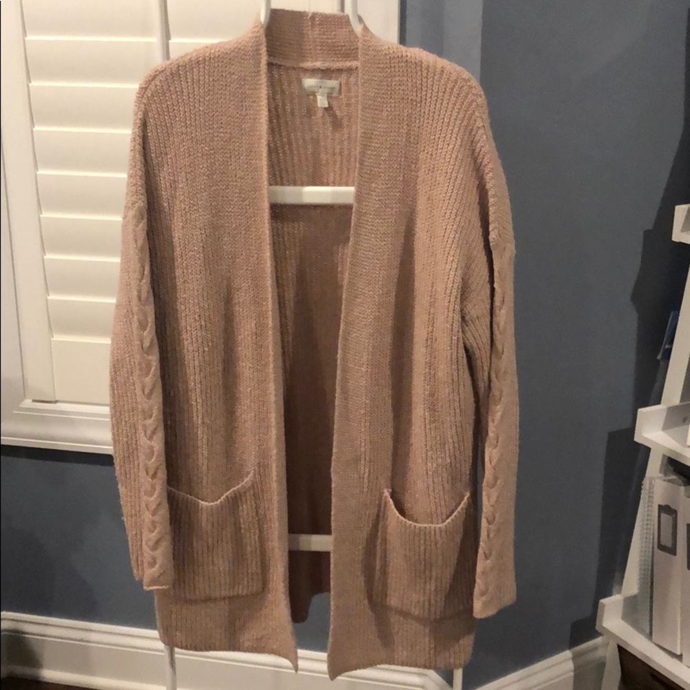Lucky Brand blush pink open long cardigan